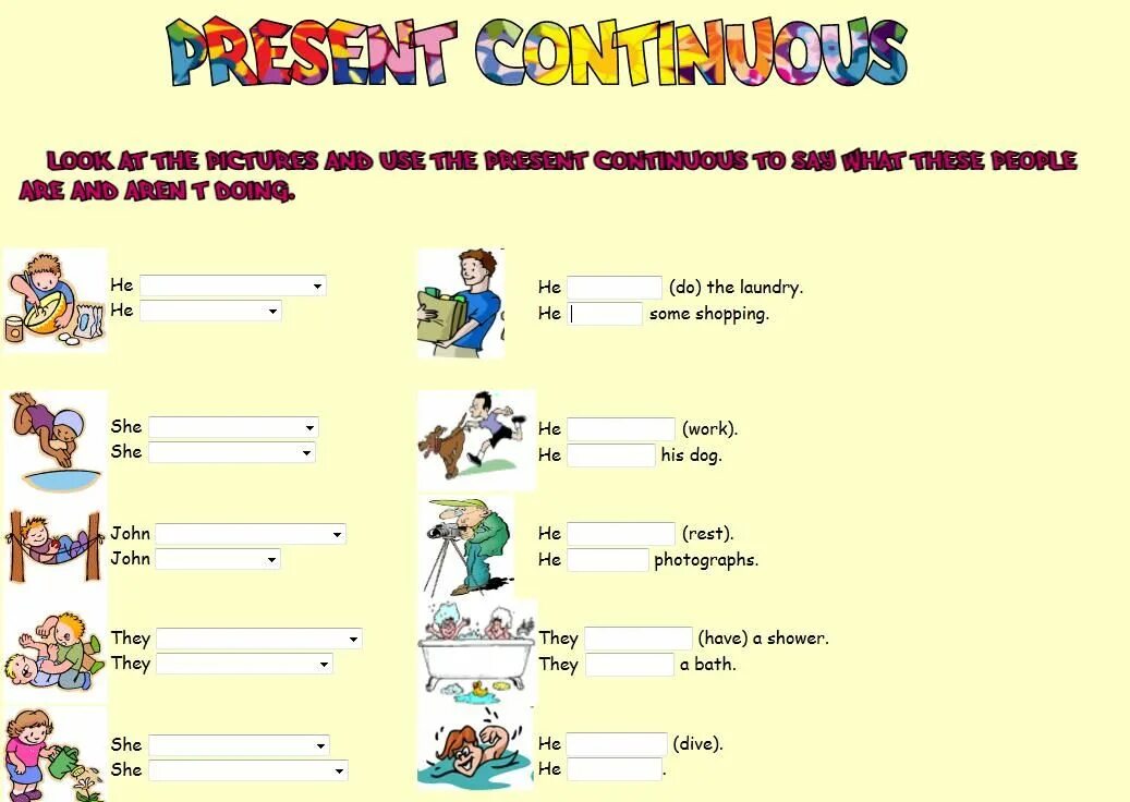 Wordwall present simple present continuous spotlight 5. Упражнение на present Continuous для детей 3 класс. Present Continuous упражнения для детей 2 класса. Present simple present Continuous упражнения для детей 3 класса. Present Continuous начальная школа упражнения.