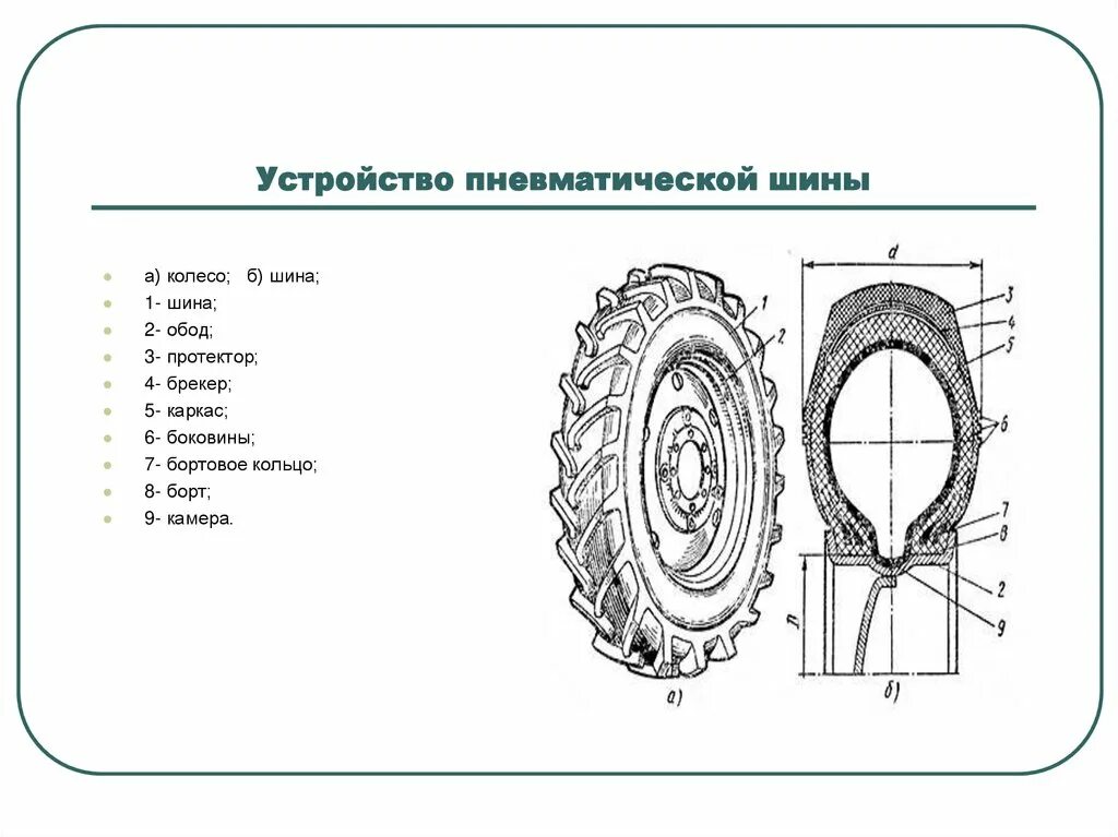 Схема устройства автомобильной пневматической шины. Устройство тракторной покрышки схема. Рисунок 2. устройство пневматической шины.. Брекер шины МТЗ-80.