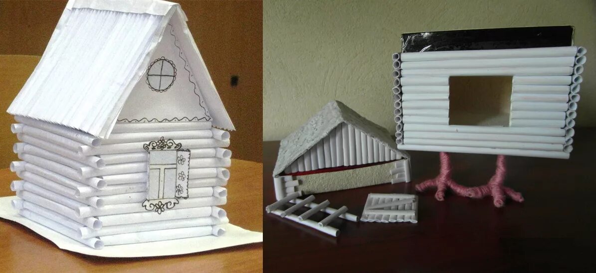 Дом из бумажных трубочек. Домик из бумажных трубочек. поделка домик из бумаги. бревенчатый домик из бумаги. поделка домик из бумажных трубочек.