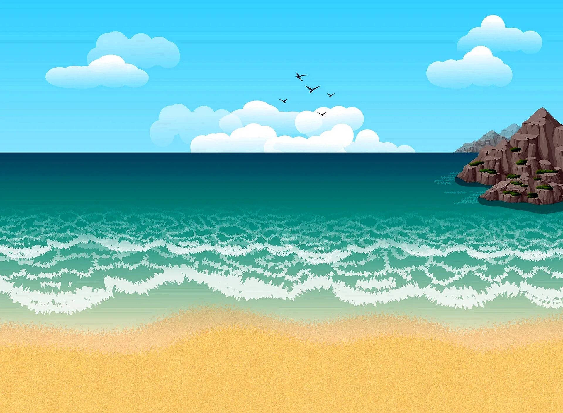 Море мультяшное. Детские фоны. Море мультяшное. Фон море для детей. Пляж иллюстрация.