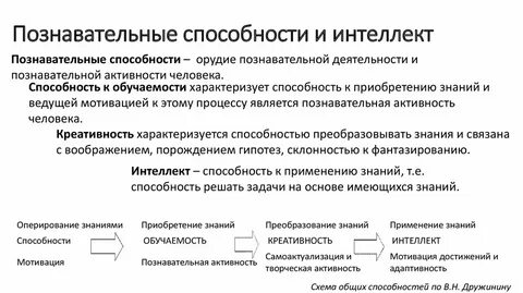 Характеристика интеллектуальных способностей