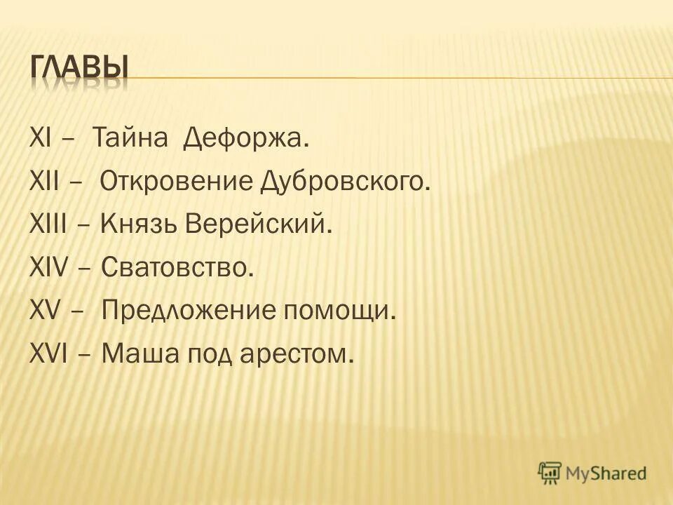 Содержание 5 главы дубровский