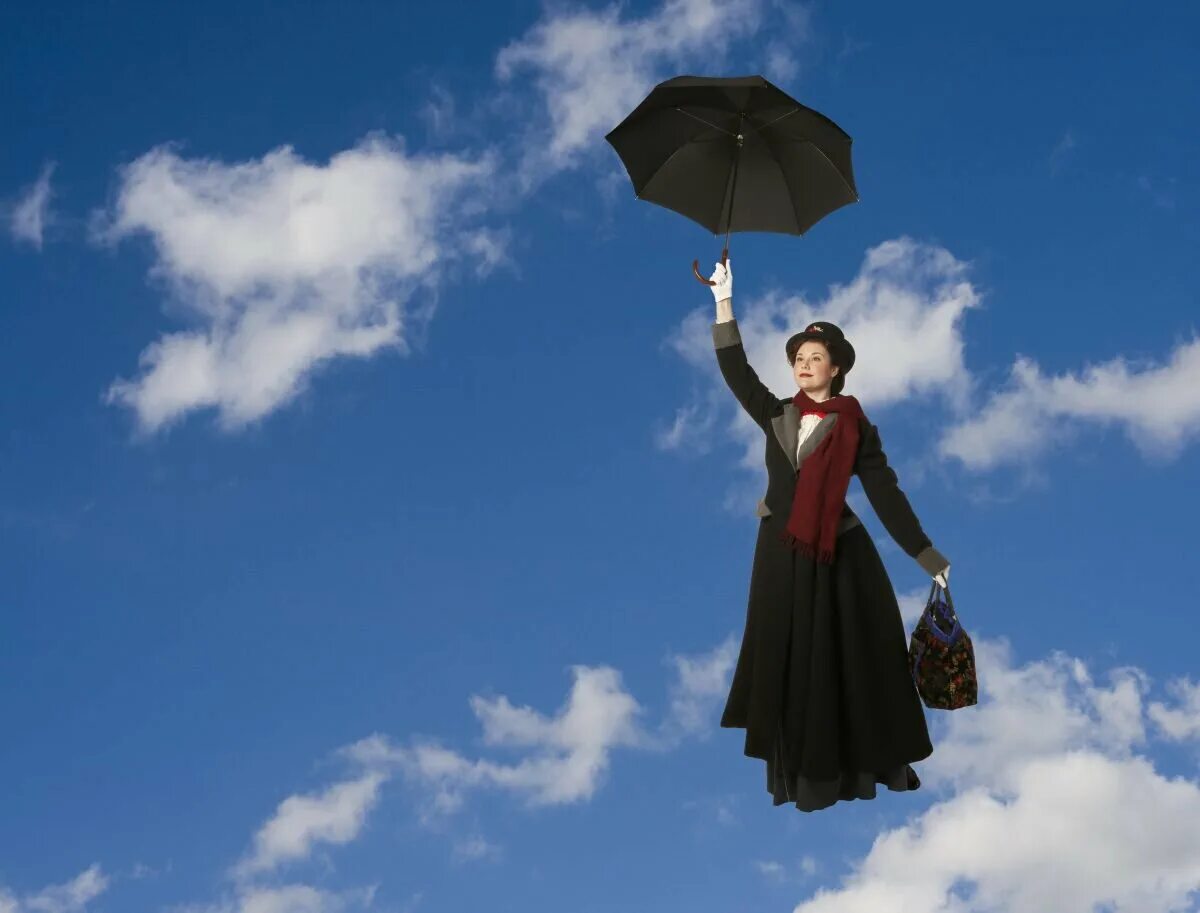 Зонтик поппинс. Мерри Поппинс летает на зонтике.