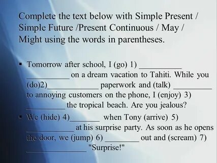 Future simple b present continuous