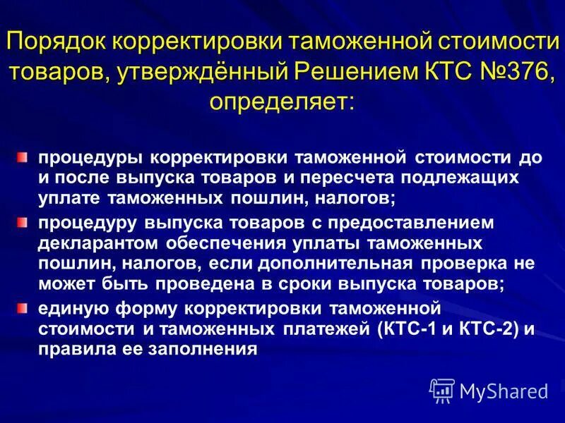 Корректировка после выпуска товаров. Корректировка после выпуска товаров