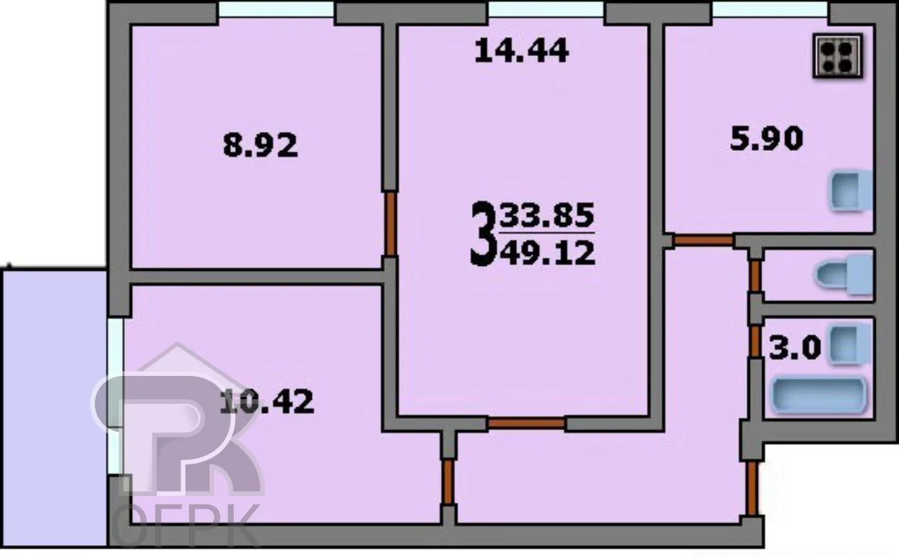 Планировка II-49д трехкомнатная. Планировка II-49 трехкомнатная. Планировка трешка II-49. Планировка II-49 трехкомнатная торцевая.