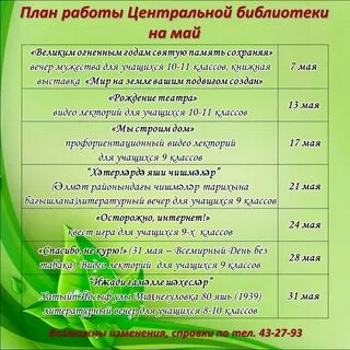 Годовой план библиотеки на 2025 год