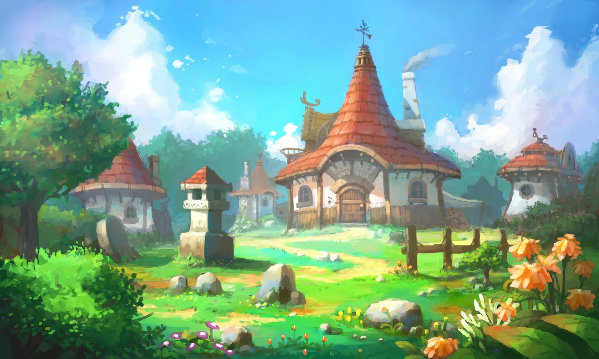 Fairy village. Фэнтези деревня. Сказочная деревня. Деревня арт. Сказочный домик арт.