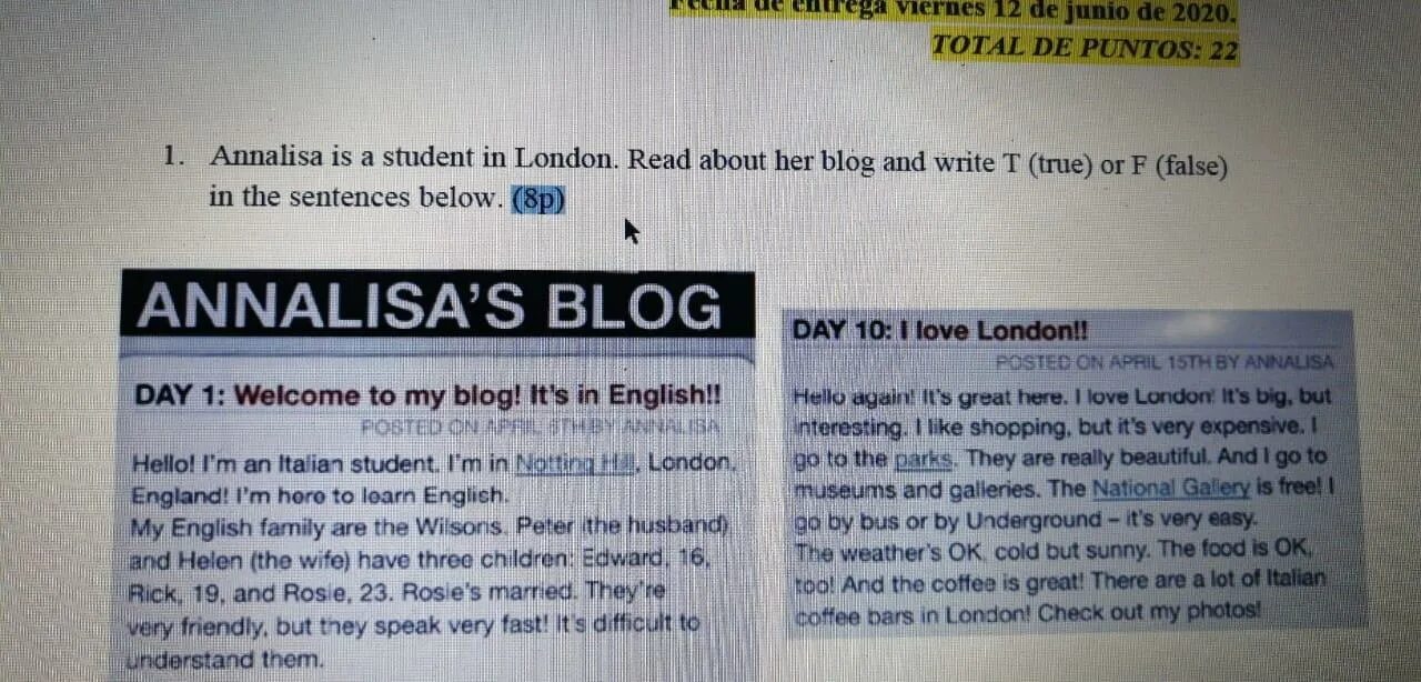 True перевод с английского. Annalisa is a student in London read and listen to her blog are. London true or false. Read the text are the sentences true or false Hurricane in Jamaica. Решебник по английскому Maria is from Brazil she is writing.