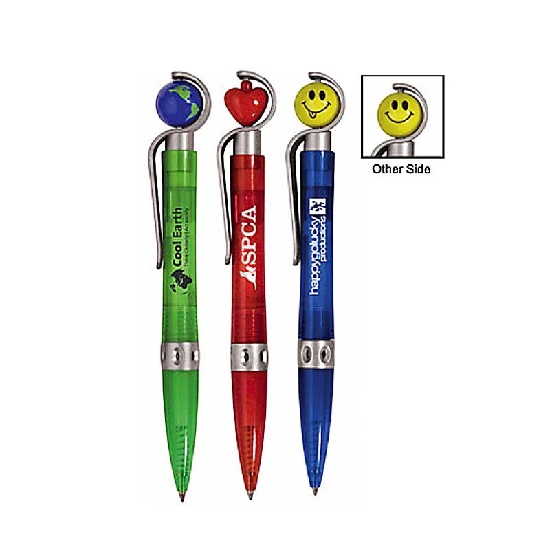 Ручки со СПИННЕРОМ. Ручка с глобусом на конце. Ручки в глобусе зеленые.