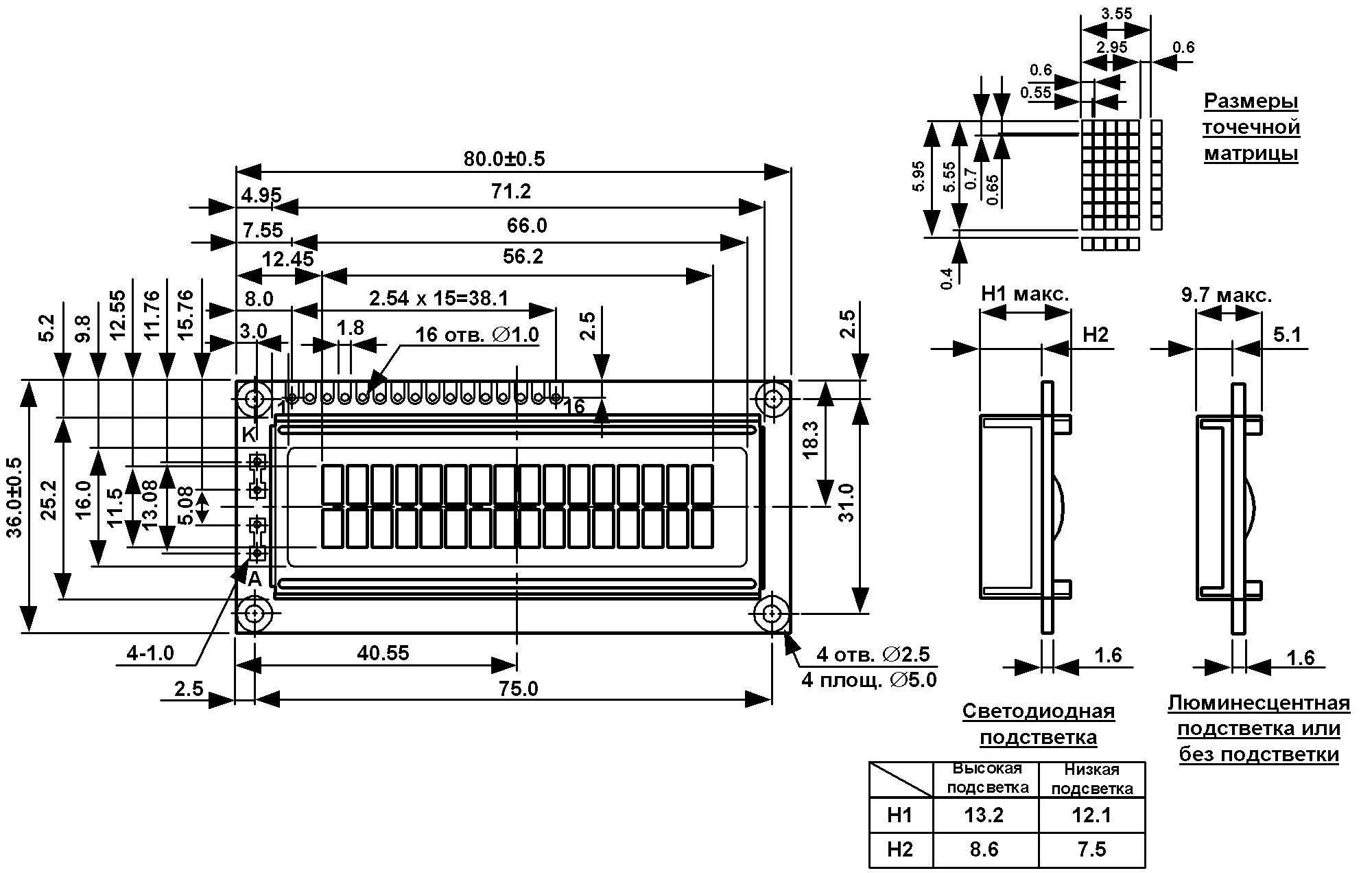 Lcd дисплей размеры. Lcd дисплей размеры