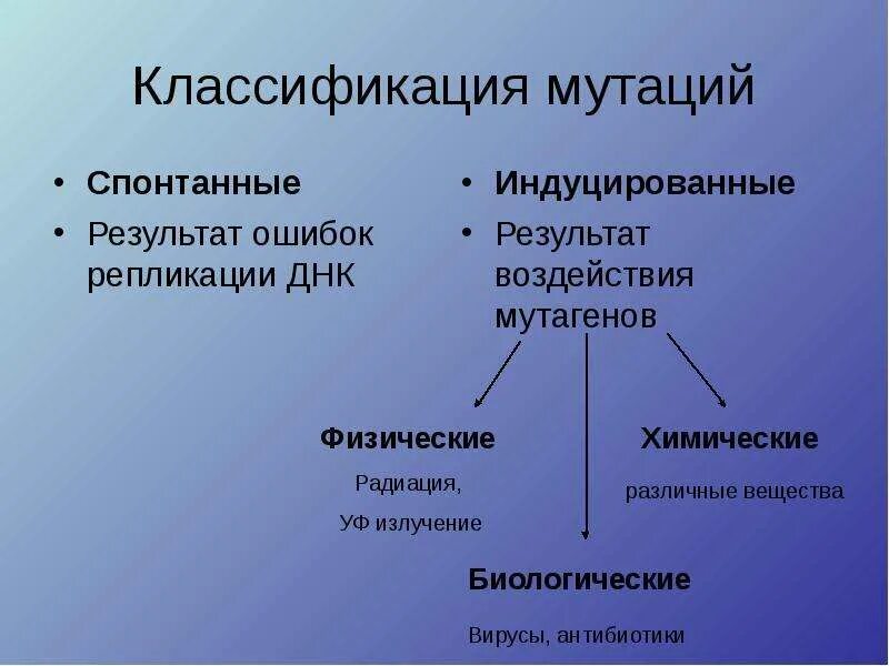 Мутационный процесс результат. Спонтанные и индуцированные мутации. Классификация мутаций спонтанные и индуцированные. Причины мутаций спонтанные и индуцированные. Индуцированные мутации причины.