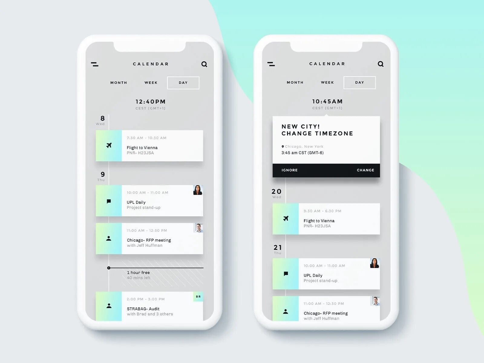 Week mobile. Calendar mobile. ui calendar app. meet calendar. mobile design for calendar.