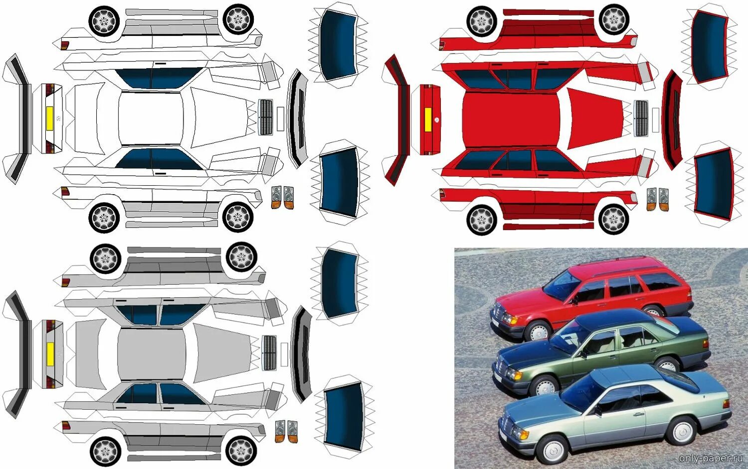 How to make car. Мерседес 124 развертка. Бумажная модель Мерседес 124. Развертка ВАЗ 2115. Бумажная модель Mercedes Benz w124.