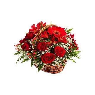 Корзина красных цветов