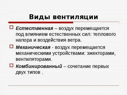 Область применения вентиляции вентиляция