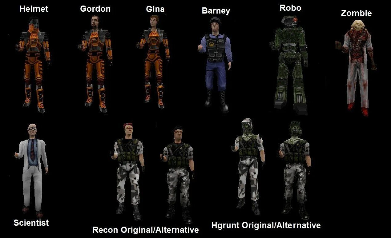 Мультиплеер скины. Half life 1 персонажи. half life 1 мультиплеер. half life 1 mods. half life 1 hecu.