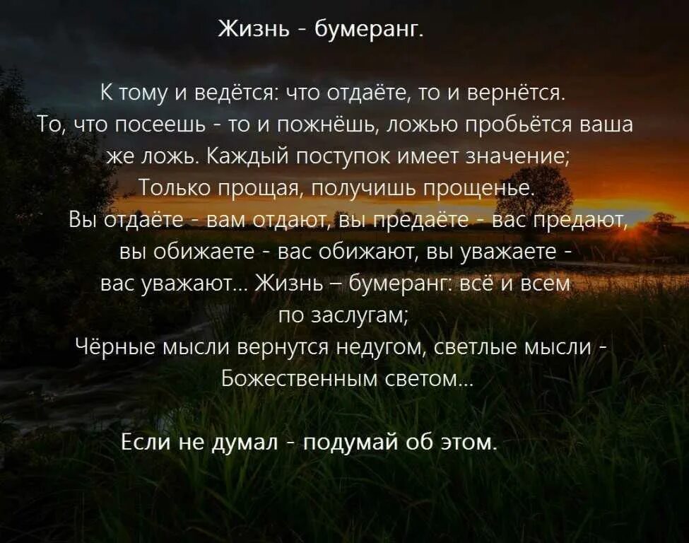 Что значит несчастье. Высказывания про Бумеранг в жизни. Все возвращается бумерангом цитаты. Закон жизни цитаты. Жизнь возвращается бумерангом.