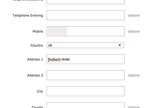 Address line 2. Address line 1. Address form. What is address line 2. Order address