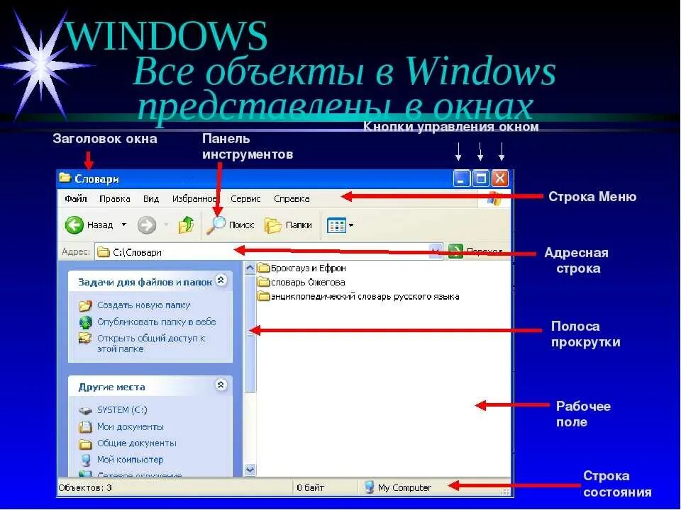 Элементы управления интерфейсом. Элементы управления окном виндовс. Элементы интерфейса окна виндовс. Структура окна проводника Windows 7. Окно Windows.