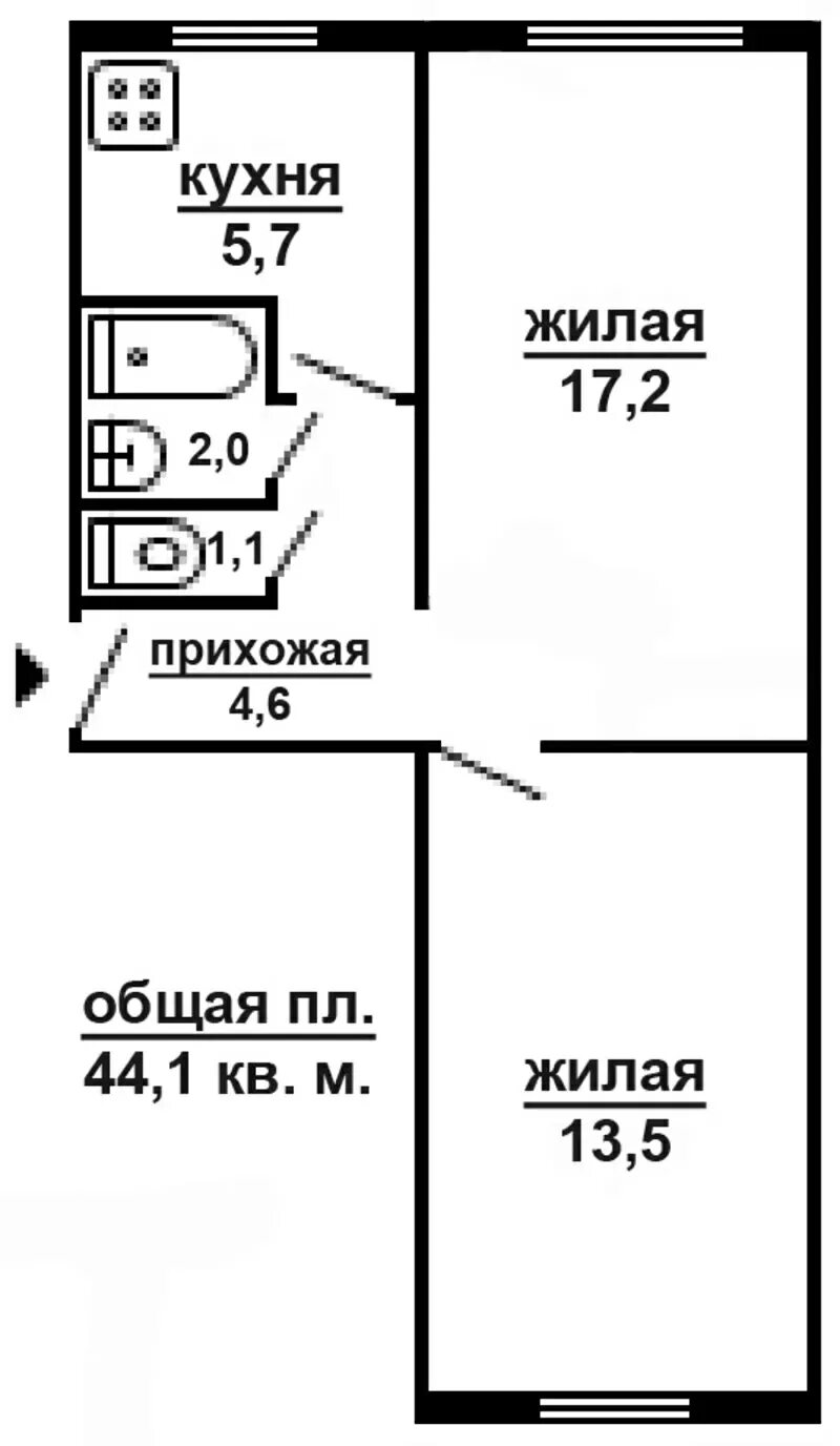 Планировка 2 квартиры в панельном доме Квартира, 2 комнаты, 50 м² купить в Армавире, цена 3 800 000 руб., истекает за