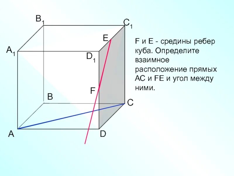 Что является ребром куба. Ребро куба. определить взаимное расположение прямых куб. расположение прямых в кубе. взаимное расположение прямых в кубе.