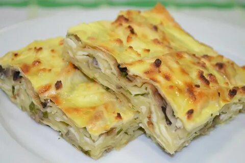 Лаваш с грибами и сыром в духовке