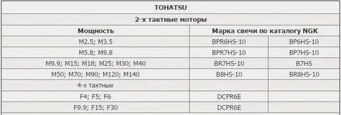 Свечи для лодочного мотора 9.8