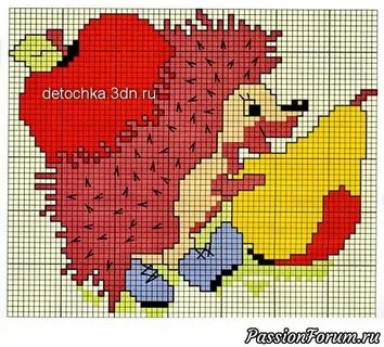 Рисунок ежика спицами