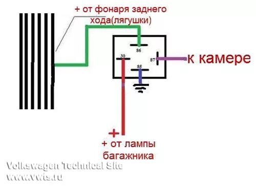 Камера заднего хода через реле. Камера через реле