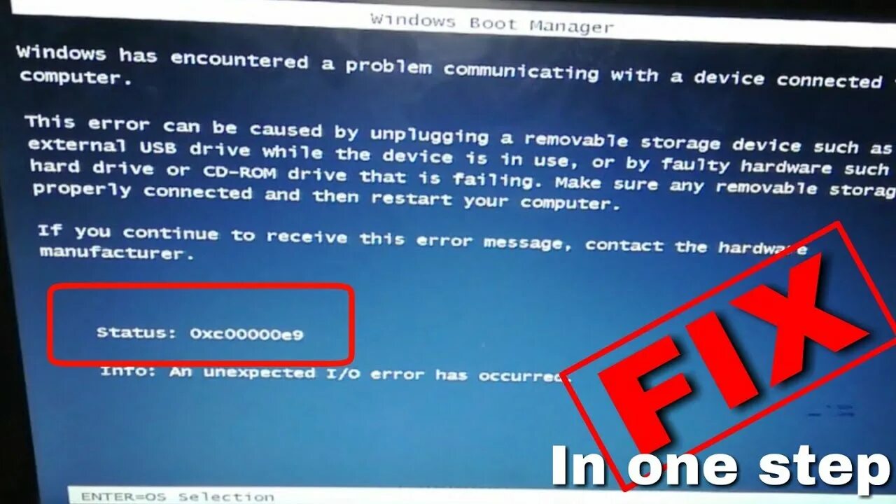 Ошибка 0xc00000e9. Windows has encountered a. Windows has encountered a problem communicating. Виндовс ошибка Boot Manager.