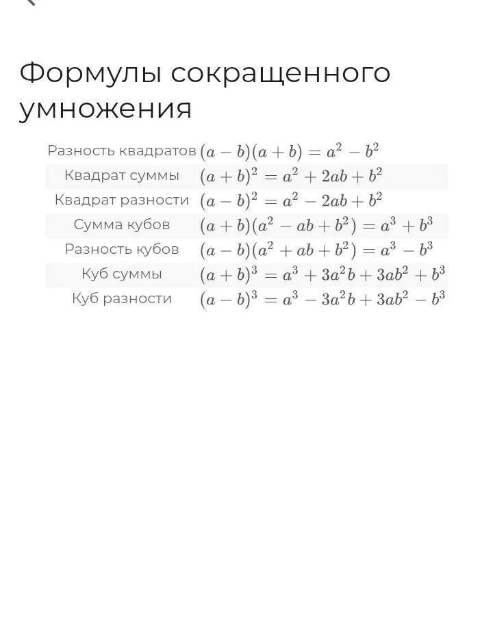 Формулы умножения кубов примеры. Формулы сокращенного. формулы сокращенного умножения. формула сокращение умножение. формулы сокращенного сокращения.