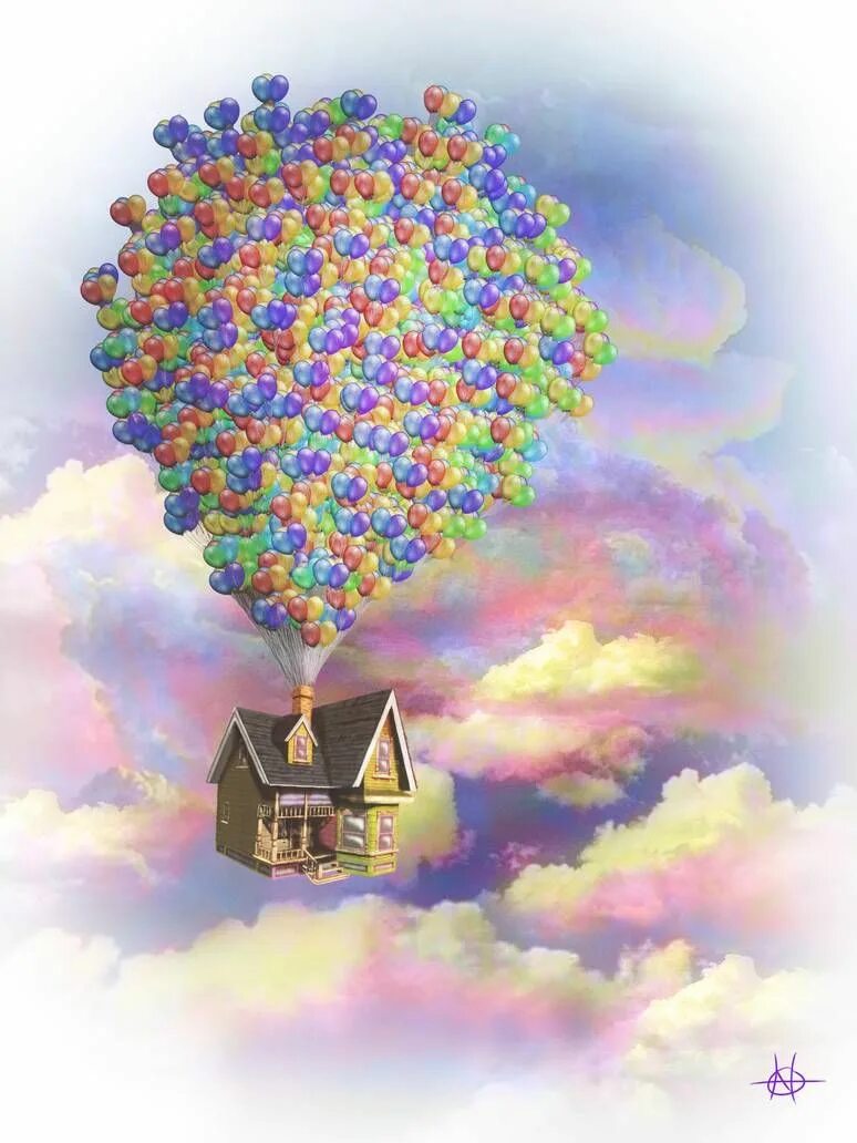 Дом на воздушных шариках. Домик на воздушных шариках. Вверх дом с шариками. Дом из мультика вверх.