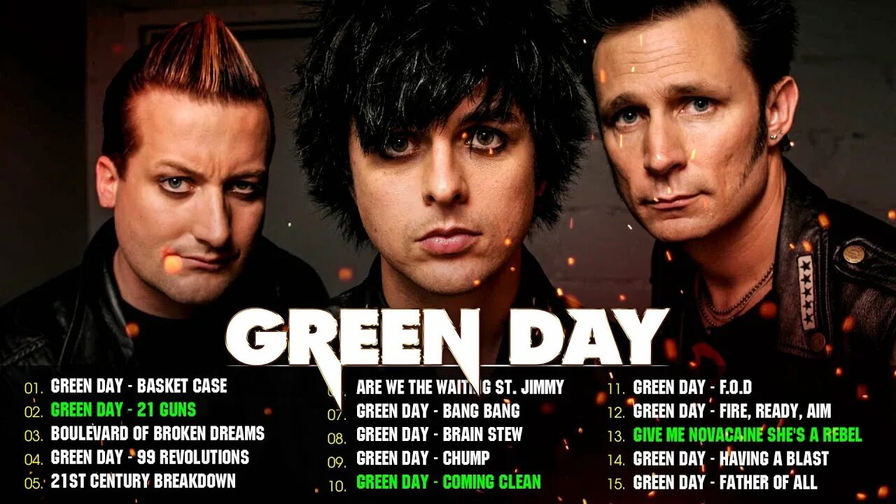 Песни без даты. Группа Green Day сейчас. Грин дей 21 Guns. Green Day плейлист. Gree Day песни.