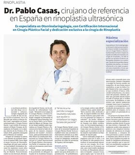 Dr. Pablo Casas, surgeon of reference in spain in ultrasonic rhinoplasty.