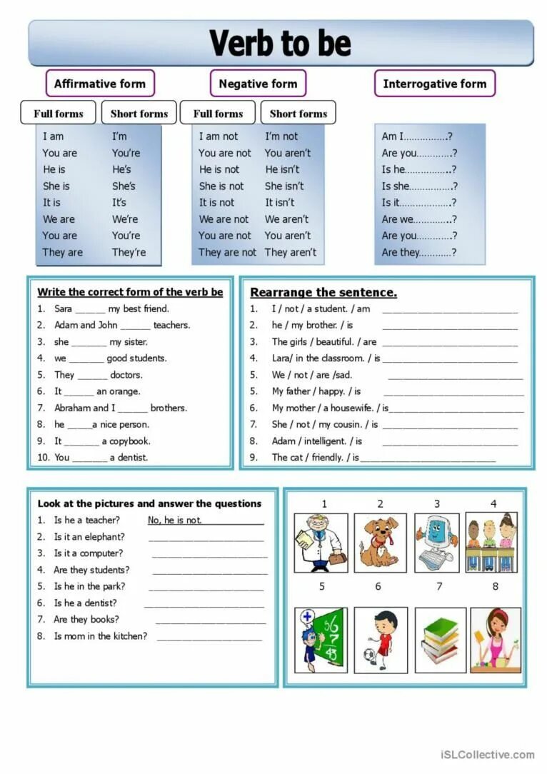 Write interrogative sentences. Глагол to be в английском языке Worksheets. Глагол to be для детей Worksheets. Am is are exercises вопросы. Глагол to be Worksheets.