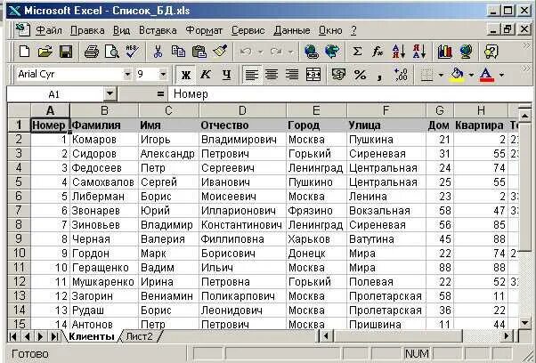 Стьюдент excel. Таблица базы данных в эксель. таблица с данными в excel.