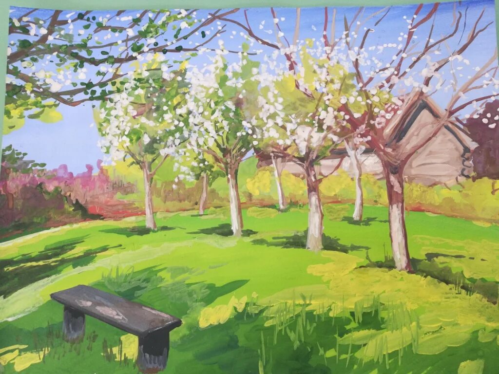 Кастеева цветущие яблони. Рисование цветущие сады. Яблоневый сад живопись. Рисование Цветущий сад. Весенний сад картинки для детей