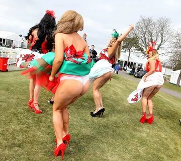 LIVERPOOL, ENGLAND - APRIL 05: Racegoers enjoy Ladies Day at Aintree on Apr...
