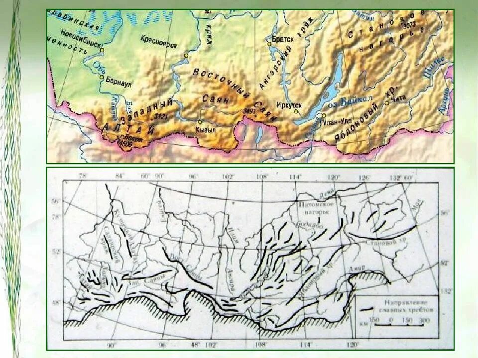 Горы южной сибири контурная карта