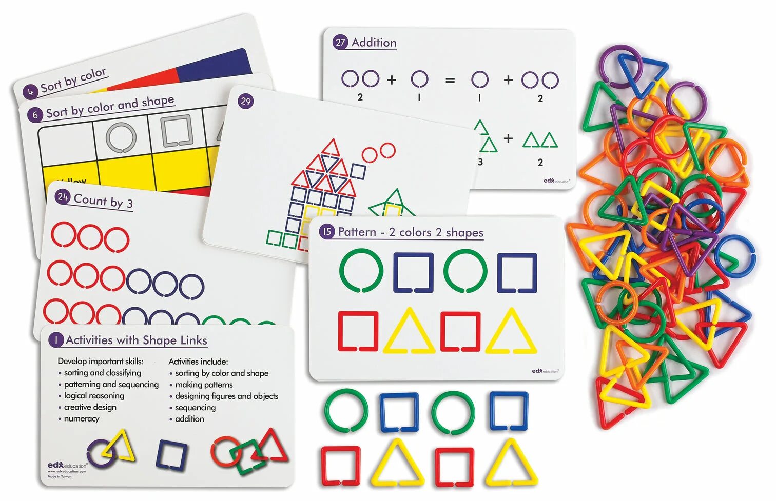 Счетные звенья Shape links activity Set. Звенья счетные фигурные.. Shape sort activity. Шейп Линкс Активити сет. Linking activities