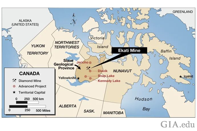 Карта месторождений алмазов. Месторождения Канады. Месторождения алмазов в Канаде на карте. Месторождения алмазов в Канаде.