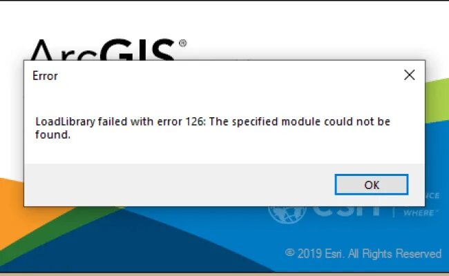 Unable to load error 126. Error 126. LOADLIBRARY failed.