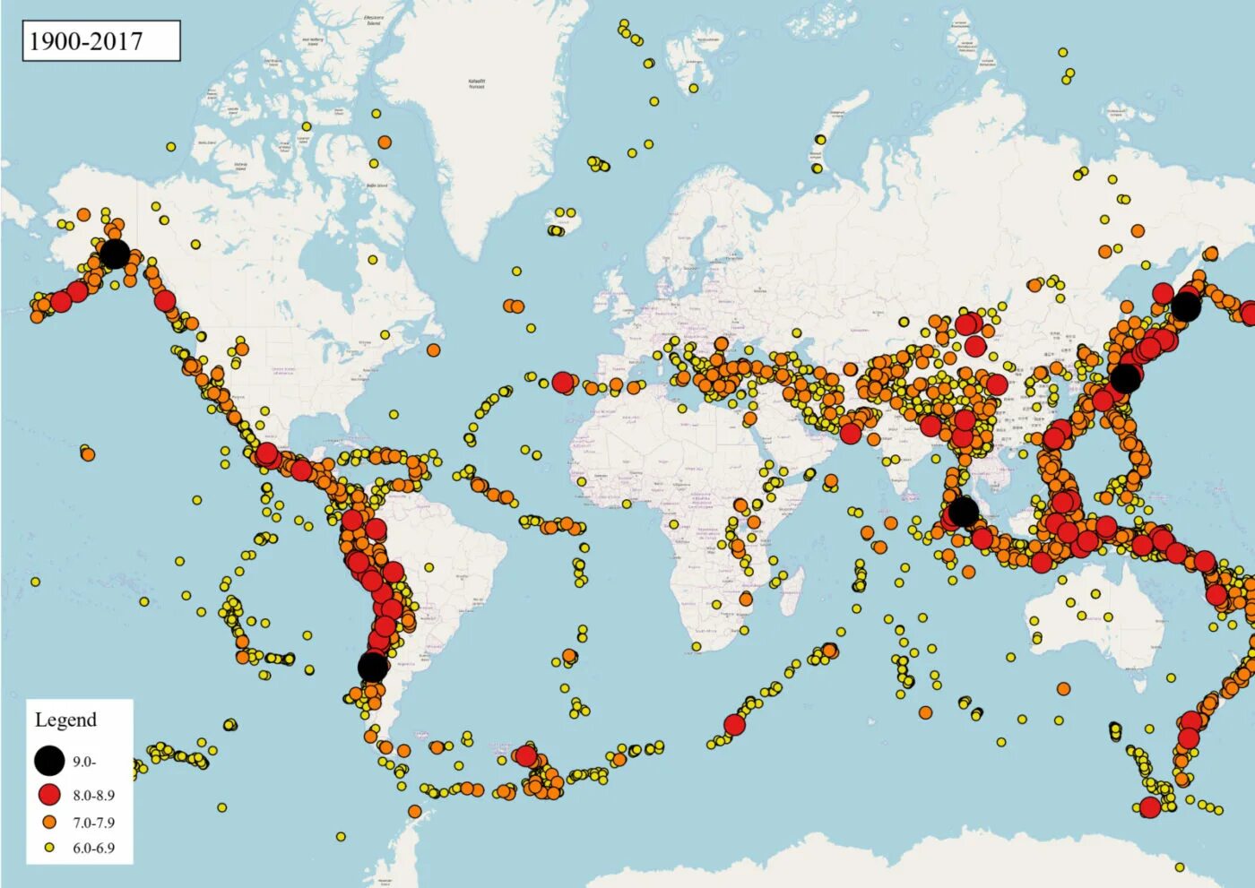 Страны в которых часто происходят сильные землетрясения