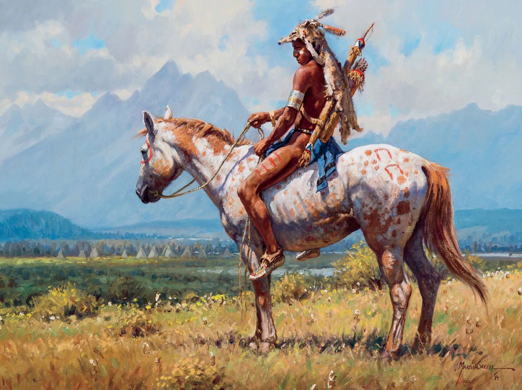 Ж кон. Martin Grelle картины. Картины художников - конные индейцы Лакота. Художник-ковбой Martin Grelle.
