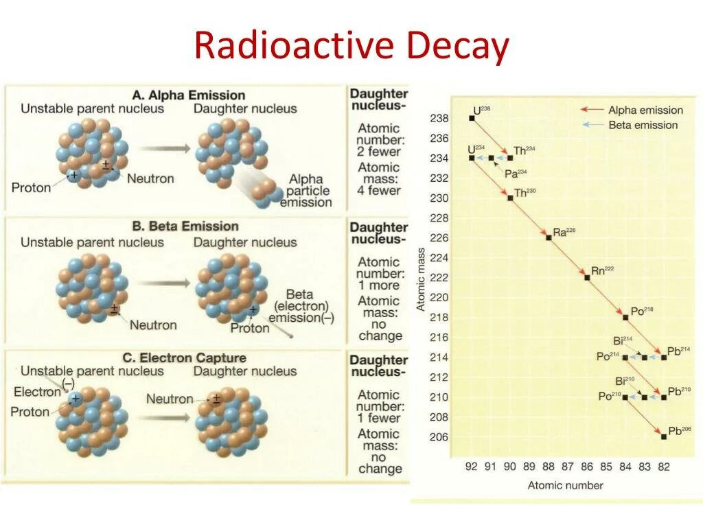 Радиоактивный распад. Схема радиоактивного распада. Схемы распада радиоактивных ядер. Radioactive Decay.