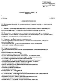 Должностная инструкция выполняет задачи