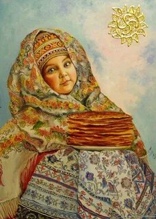 Картинка баба с блинами
