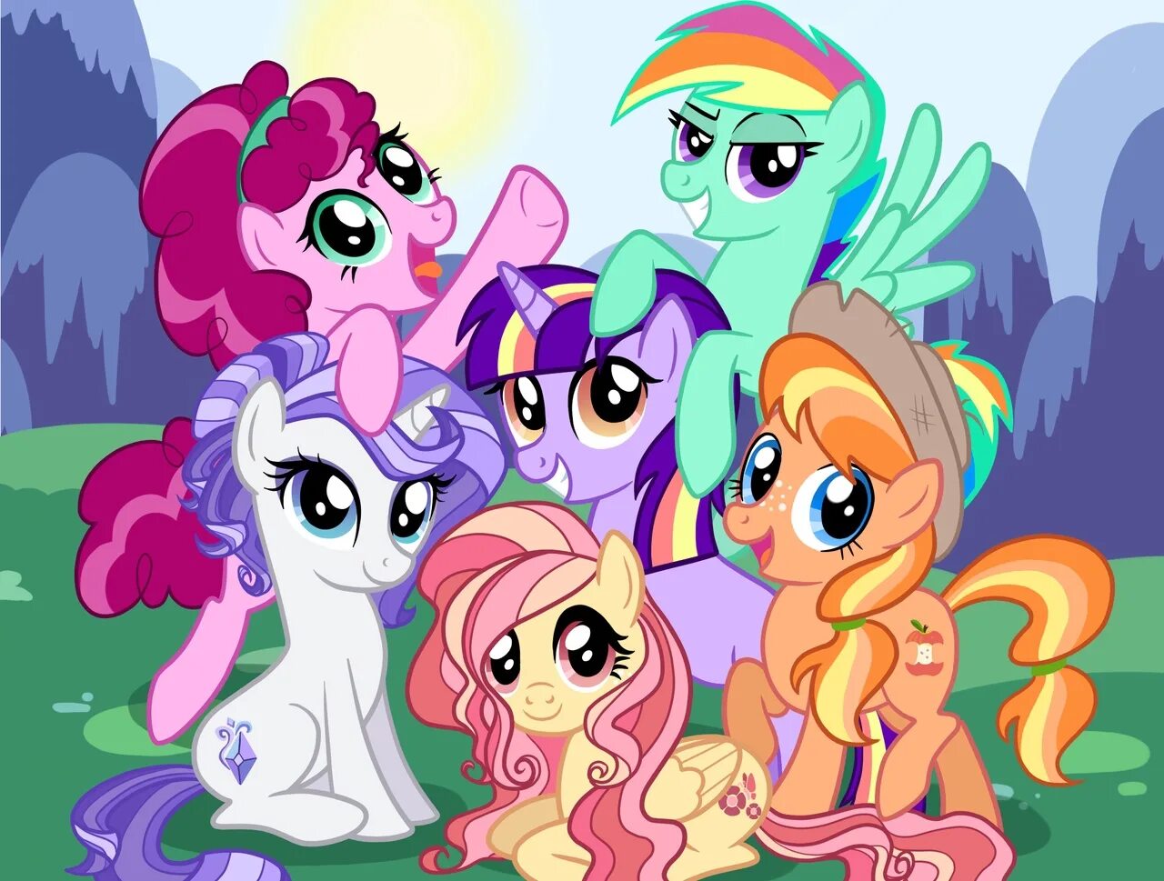 Включи my little pony новые. МЛП 6 поколение. Мой маленький пони шестерка. MLP дети Mane Six. МЛП Мейн 6.