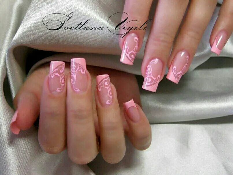 Geelküüned Französische maniküre, Französische maniküre designs, French nägel pi
